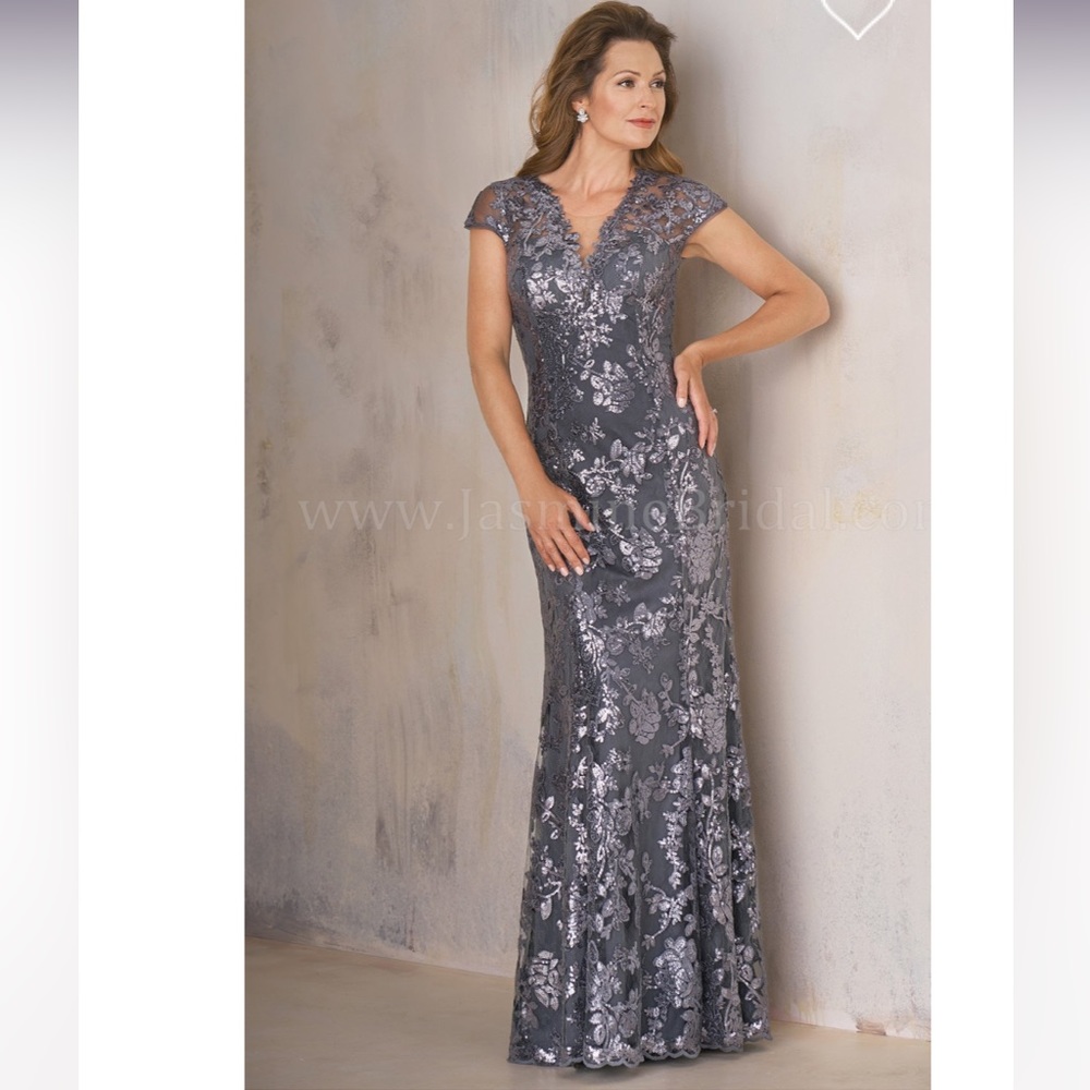 NWT NAVY size 8 Jade Couture  K208008 beautiful MOB or MOG dress.
